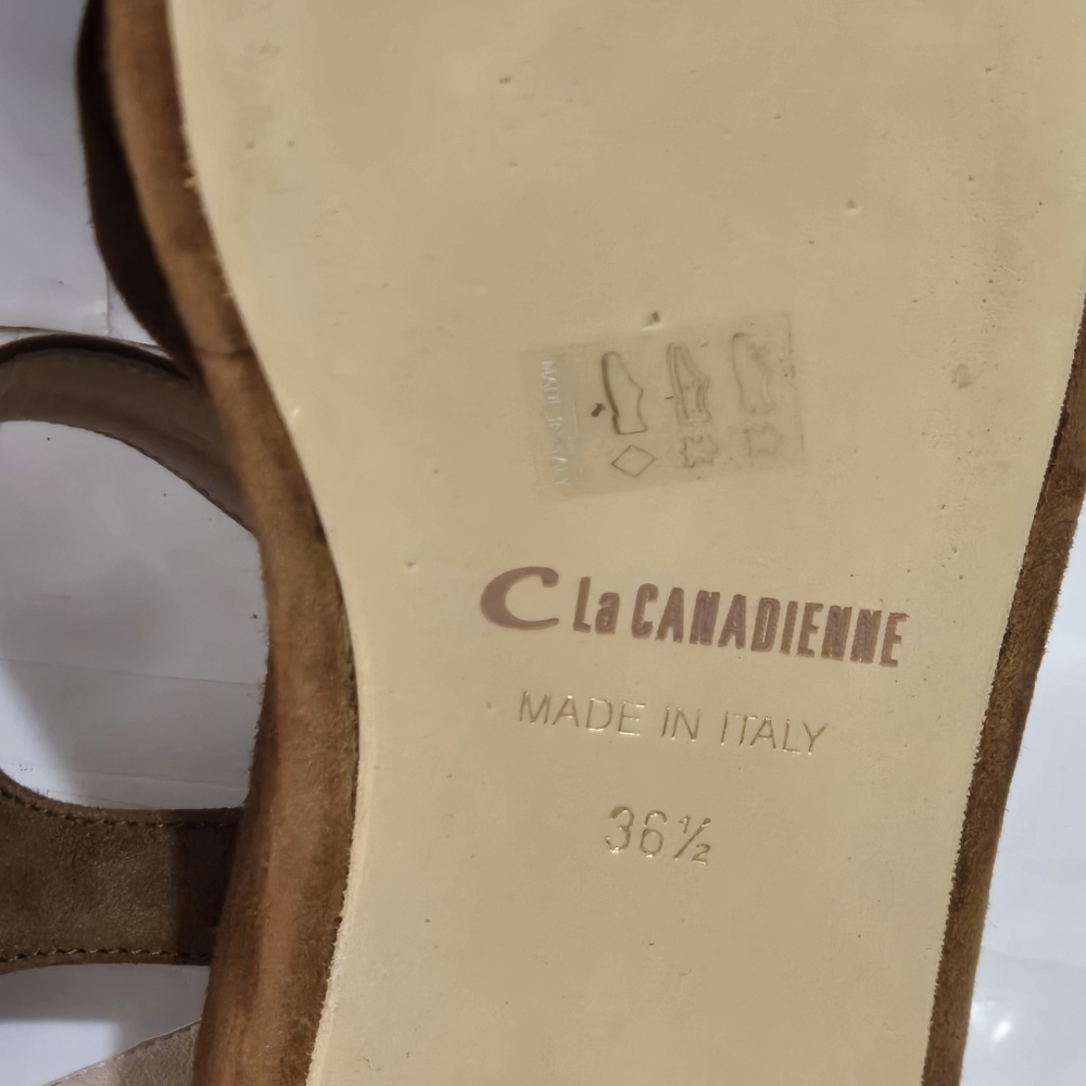 La Canadienne Kinsley Woman's Platform Sandals‎ Chestnut Brown Suede - Picture 6 of 8